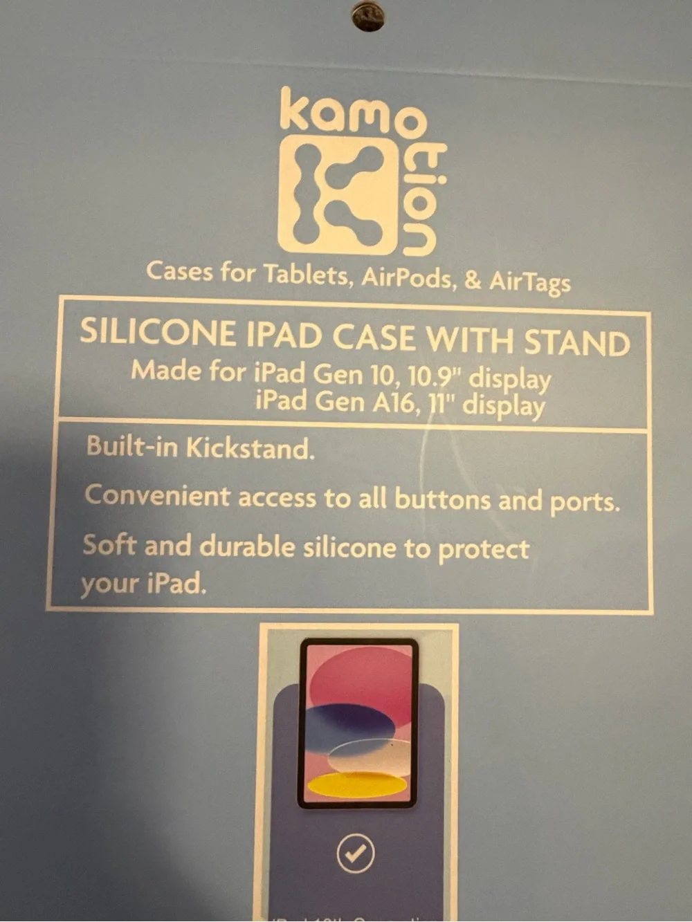 Light Blue Silicone iPad Case with Stand for iPad Gen 10 New